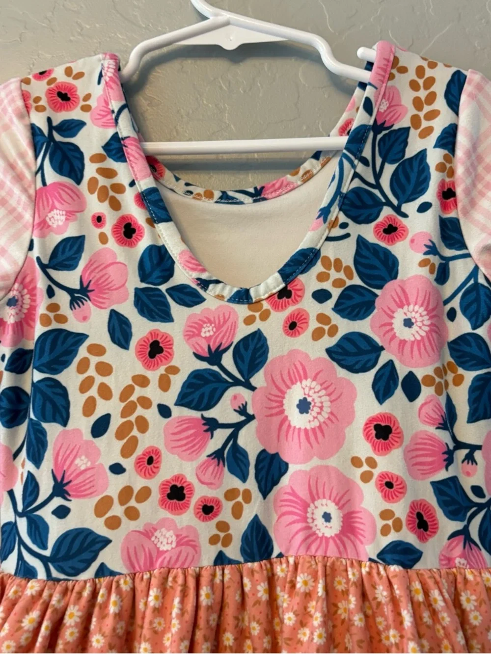 Cheeky Plum Farrah long sleeve blue and pink floral leotard size 6
